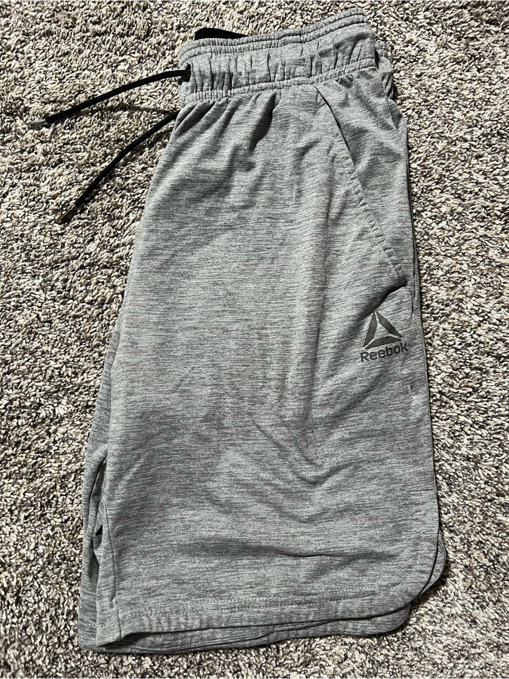 Reebok Boys' Heather Gray Athletic Shorts with Logo
